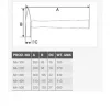 Taparia Machinist Hammer with Handle size chart
