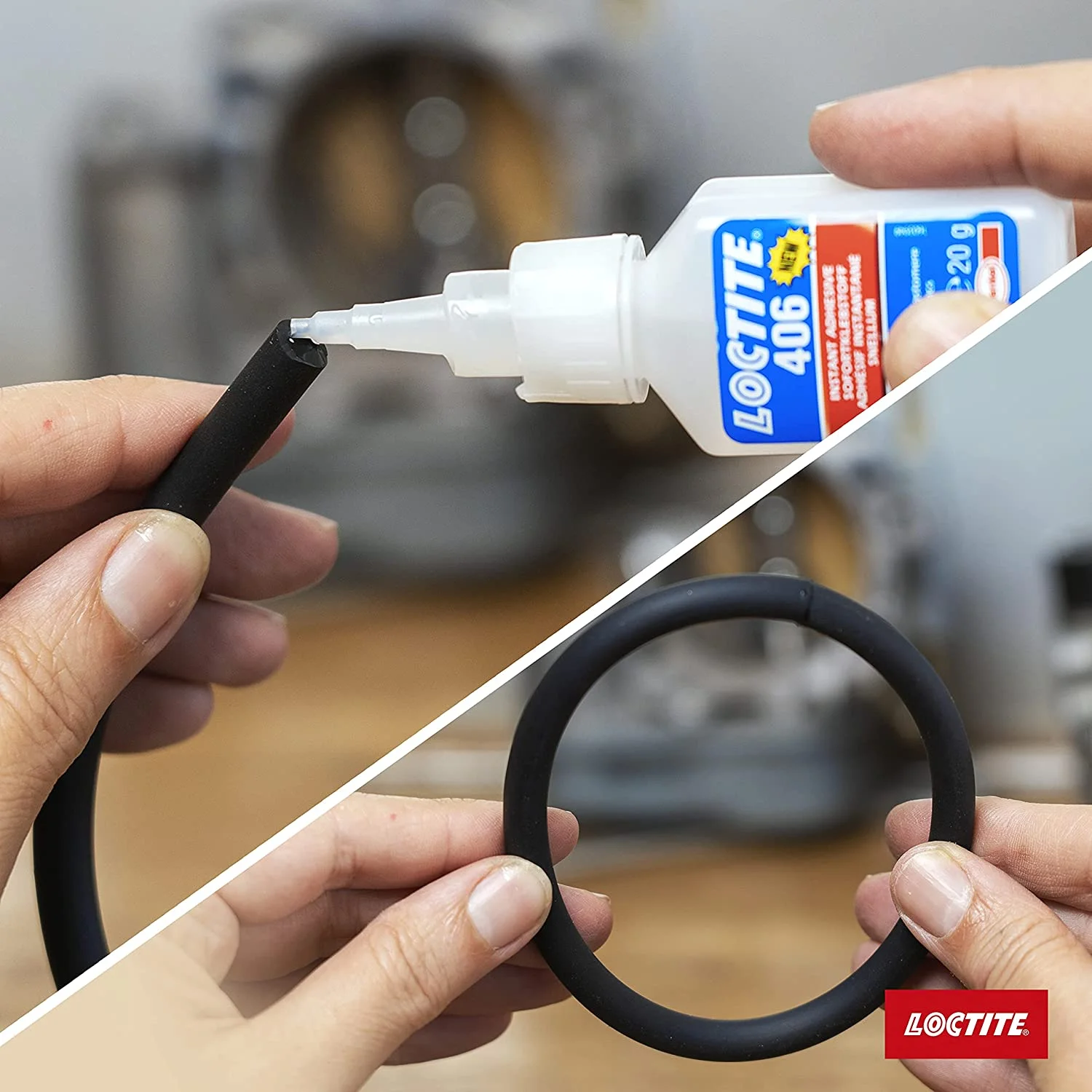 LOCTITE 406 instant adhesive, Rapid bonding of plastics and rubbers, Makes O-Rings Instantly