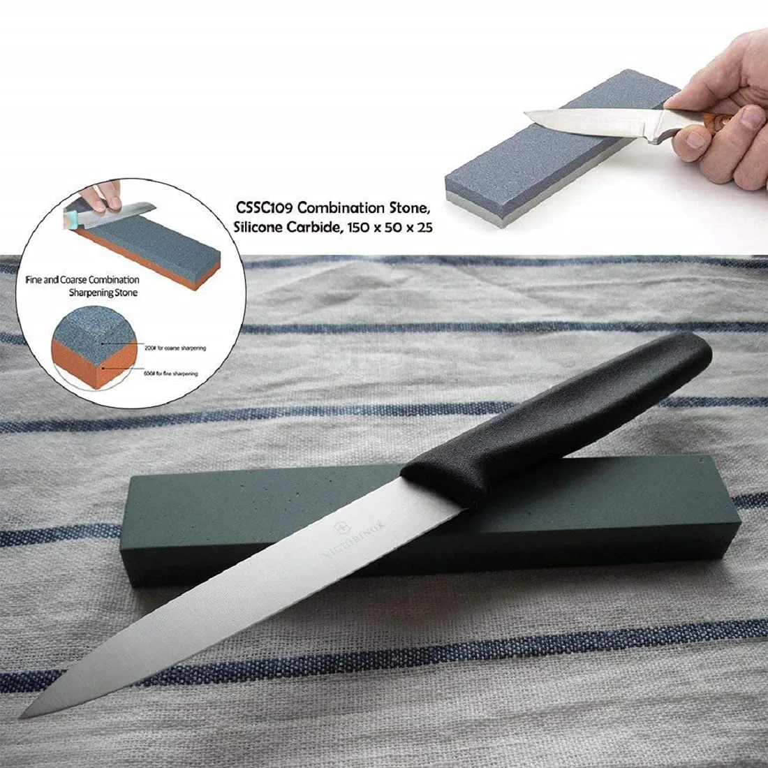 Choice 12 Coarse / Medium Grit Carbonized Silicon Knife Sharpening Stone